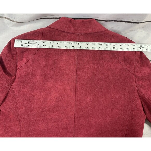 Gino Rossi Wilsons Ultra Suede Women's 16 2Pc Set Red Blazer & Skirt Suit ILGWU - Picture 13 of 16